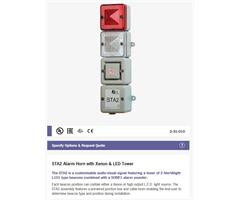 STA2DC024RMS11219 E2S  LED Alarm Tower STA2DCG 24vDC [red] with SONF1 + RED &amp; GREEN LED Elements